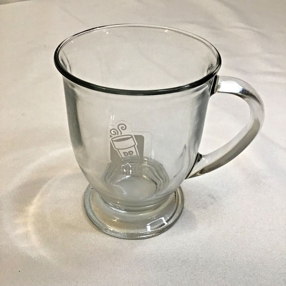 Dunkin' Donuts "DD" Logo Glass Coffee Mug